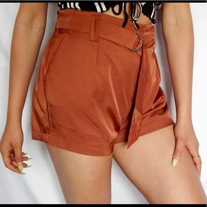 Rust silk shorts 🧡🌺